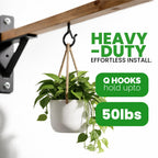 Etoolia 12 Pcs Ceiling Q Hanger Hooks for Hanging Plants 2.2inches Black