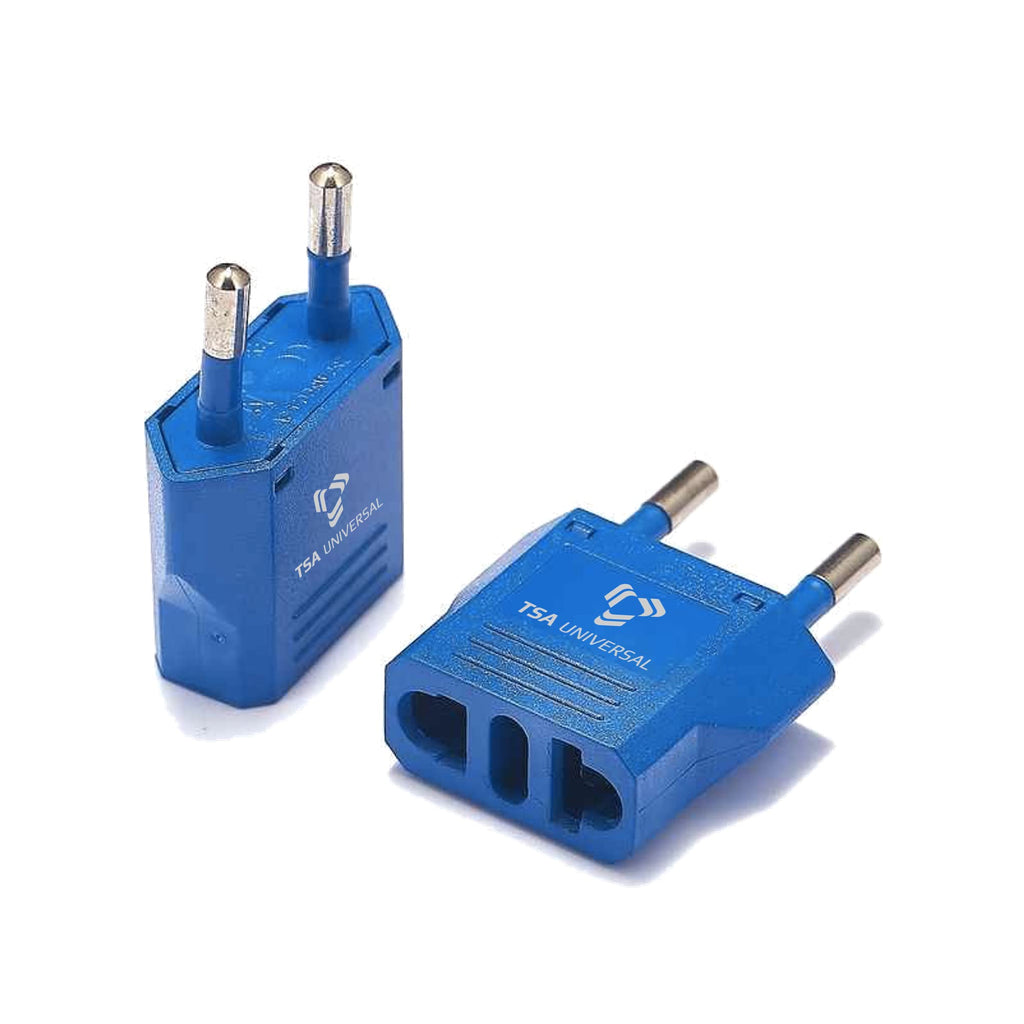United States to Italy Travel Power Adapter to Connect North American Electrical Plugs to Italian Outlets for Cell Phones, Tablets, eReaders, and More (2-Pack, Blue)