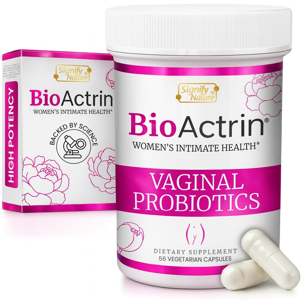 SIGNIFY NATURE Bioactrin Vaginal Probiotics for Women - Bacterial Vaginosis & Yeast Infection Treatment - BV Probiotic - pH Vaginitis Support-28 Pills