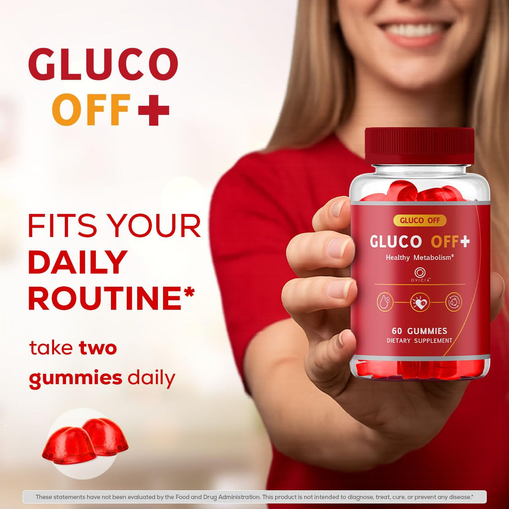 Gluco Off Gummies - GlucoOFF + Advanced Formula Premium All Natural Ingredients Maximum Strength, Daily Support Gummys Vitamins for Health and Wellness Reviews, 60 Gummies for 1 Month