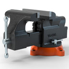 VEVOR Bench Vise, 6-inch Jaw Width 5.9-inch Jaw Opening, 360-Degree Swivel Locking Base Multipurpose Vise w/Anvil, Heavy Duty Ductile Iron Workbench Vise w/Bolts & Nuts, for Drilling, Pipe Cutting