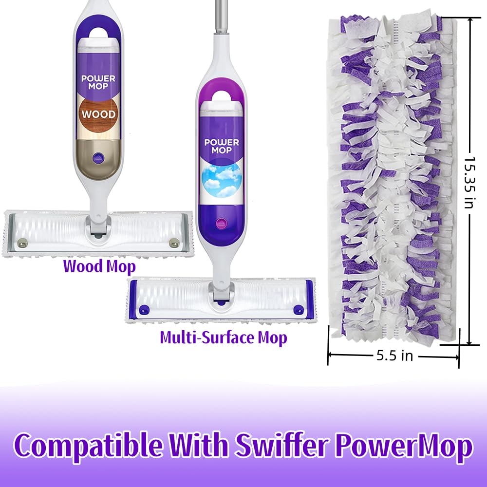 Disposable Mop Pads for S-wiff-er PowerMop Multi-Surface Mopping Pad Refills | Safe on All Finished Floors | Compatible with Swiffer PowerMop (25 Count)
