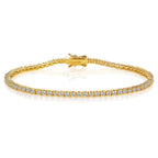 Gemsme 2.0MM Tennis Bracelet for Women and Men, 18K Yellow Gold Plated Round 2mm Cubic Zirconia Classic Tennis Bracelet