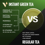 VitaCup Green Tea Instant Packets, Enhance Energy & Detox with Matcha, Moringa, B Vitamins, D3, Fiber, Keto, Paleo, Vegan in Tea Powder Single Serving Sticks, 24 Ct