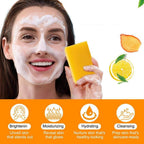 hatatit Stem & Soul Soap Bar – Turmeric Lemon Cleansing Soap for Face Body, Support Nourishes Clarifies Help Cleaning Facial And Body Skin,Suitable Dry And Oily Skin