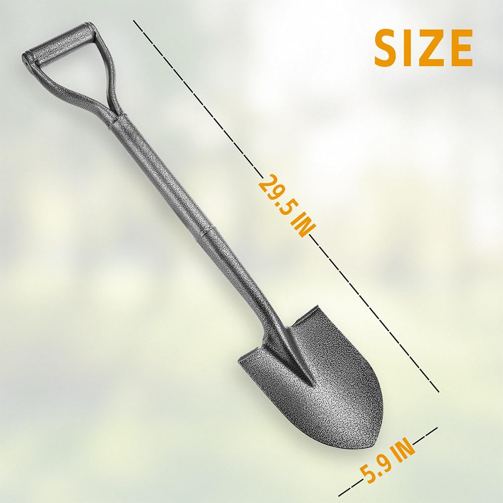 All Metal Shovels for Digging Gardening - 30in Small Shovel Spade with Short D Handle and Steel Blade - Perfect for Camping Planting Overlanding
