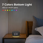Buffbee Sound Machine & Alarm Clock 2-in-1, 0-100% Clock Face Brightness, Bottom Colored Light, Sleep Timer, Precise 30-Level Volume Control White Noise Machine - Twilight