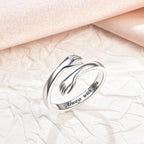 Sterling Silver Hug Ring for Women Teen Adjustable Love Promise Ring Inspirational Friendship Open Ring Hope Love Heaven Promise Friendship Rings Mothers Day Birthday Gift for Daughter Granddaughter Mom Wife Best Friend