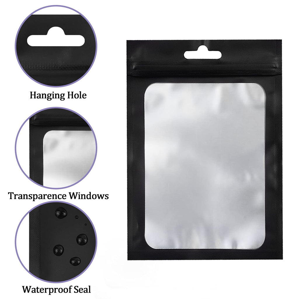 Gwybkq Resealable Bags for Food Storage 350 Pieces (4×6Inch Black)