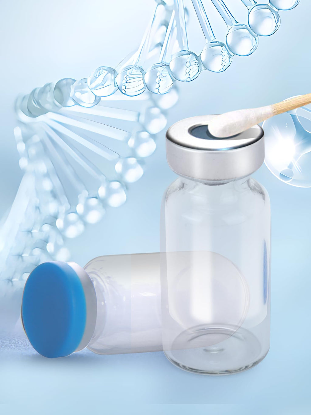 20ml Glass Vials - Self-Healing Injection Port, Sterile Empty Vials with Sealed Cap (10 Pack)