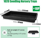 RooTrimmer 10 Pack 1020 Trays, Extra Thick Heavy Duty Seed Starting Trays - No Holes, No Leak, Reusable Propagation Flats for Microgreens, Seedlings, Plant Germination, Fodder and Transplant