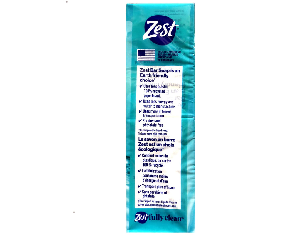 Zest Aqua Pure Cleansing Bar Soap 20% More Moisture 8 Count Pack of 2