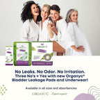 Organyc 100% Organic Cotton Inside and Out Incontinence Pads for Bladder Leaks, FSA/HSA Eligible, Maximum Flow, 16 Count