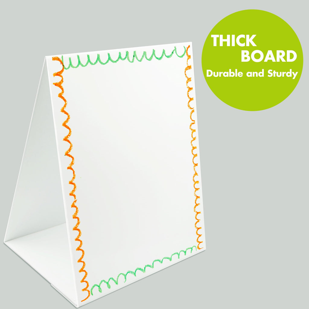 Magnetic Tabletop Desktop Easel &Whiteboard with Bonus 8X Dry Erase Markers. Double Sided and Self-Standing (16” X 12.5”)