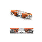 221-2401 | WAGO Lever-Nuts® Inline Splicing Connector | for Solid and Stranded Conductors | 2-Conductor with Operating levers | 20-12 A.W.G. | Transparent housing | White Cover | [Box of 60 Pieces]