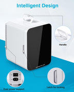 Antarctic Star Compact Mini Fridge, 10L Portable Small Refrigerator, 2.6 Gal Desktop Fridge with AC/DC Adapters, Small Cosmetics Cooler for Beverage, Food, Makeup, Bedroom, Office, Dorm, White