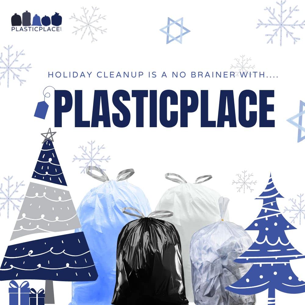 Plasticplace 35 Gallon Trash Bags │ 1.5 Mil │ Black Heavy Duty Garbage Can Liners │ 33" x 48" (100 Count)