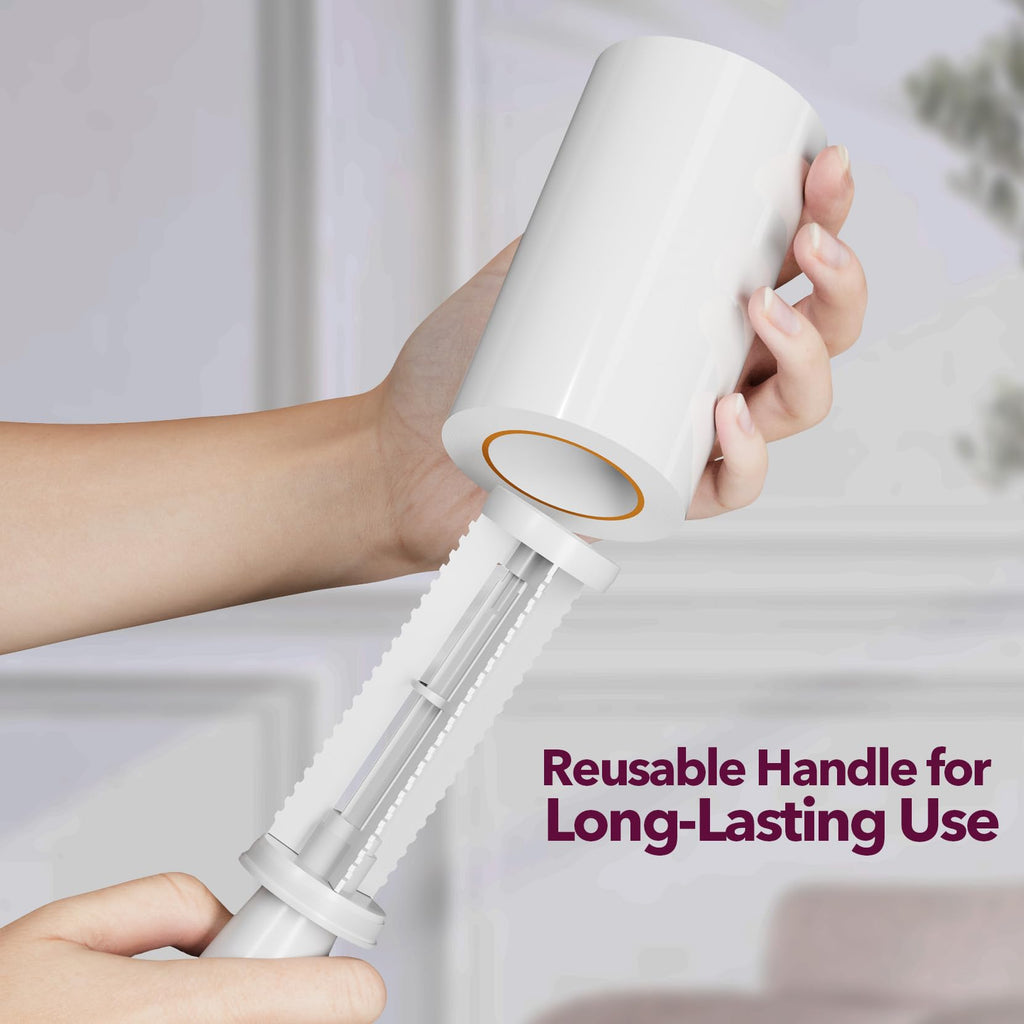 Lint Rollers for Pet Hair Extra Sticky, 550 Sheets Mega Value Set Lint Roller with 2 Upgraded Handles, 5 Rollers Portable Pet Lint Remover for Clothes, Furniture, Carpet, Dog & Cat Hair Removal