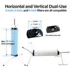 Vootenec Dual Vertical/Horizontal Pool Filter Cleaner Stand Tool - Boosts Cleaning Speed, Universal Fit for 3", 4", 6" Filter Cartridges