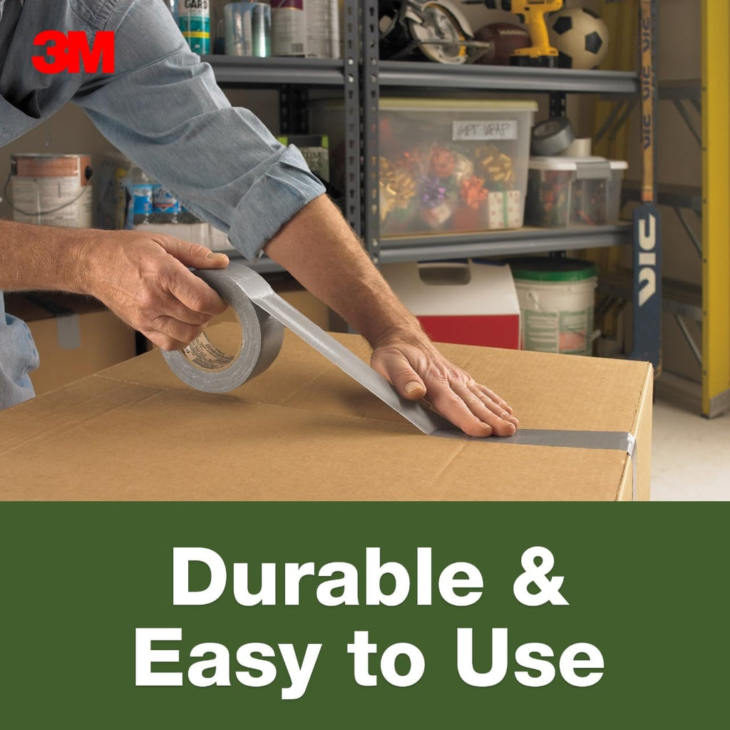 3M Basic Duct Tape, 1.88 in x 55 yd, 1 Roll, Hand Tear Silver Duct Tapes for Temporary Repairs, Indoor Use, Great for Bundle, Patch, Protect & Repair (1055)