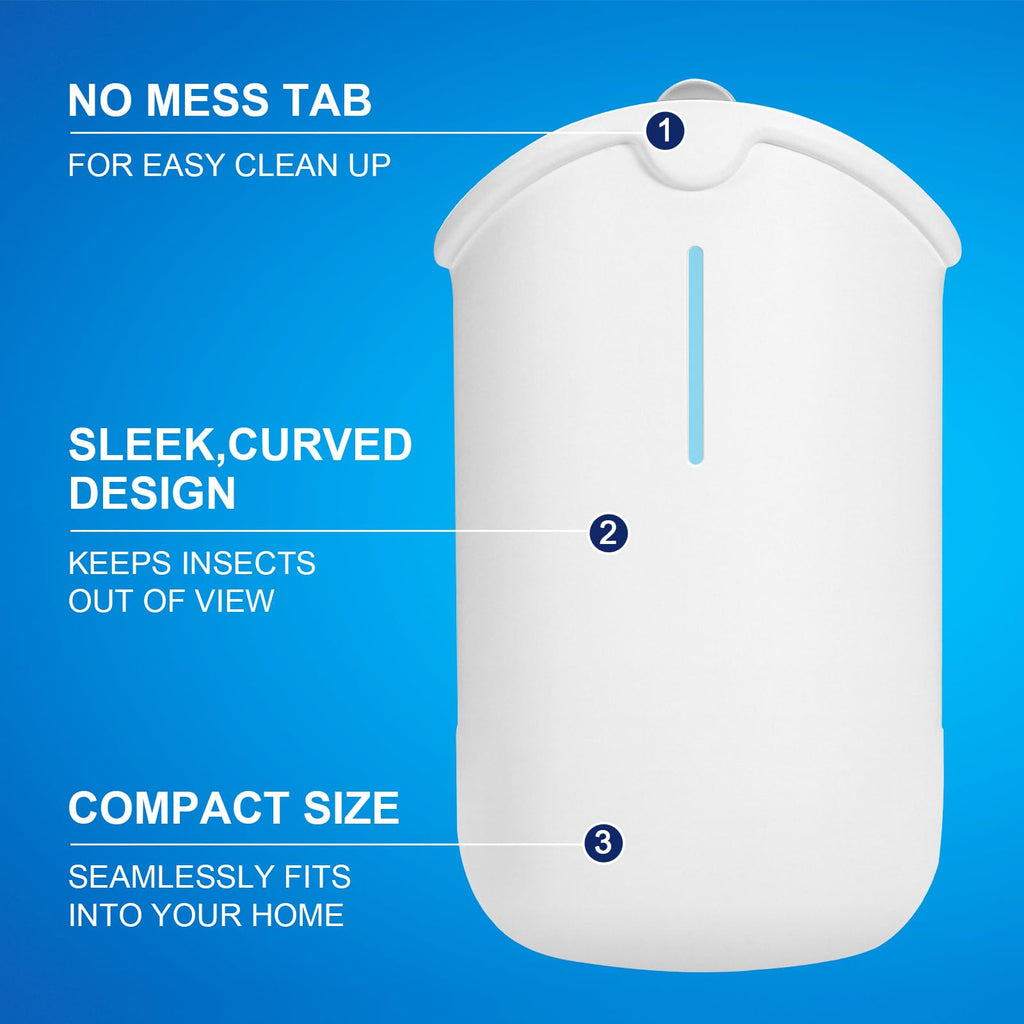 INRAGEO Flying Insect Trap & 5 Cartridges - Attracts and Traps Flying Insects Fruit Flies Mosquitoes - Compatible with Refill (1 Plug-in Base + 5 Cartridges)