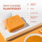 PLANTIFIQUE Kojic Acid Soap for Hyperpigmentation 4 Bars with Mesh Bag - Turmenic Soap with Hyaluronic Acid, Collagen, Vitamin C for Dark Spots - Vegan Skincare, 320g / 11.28 oz