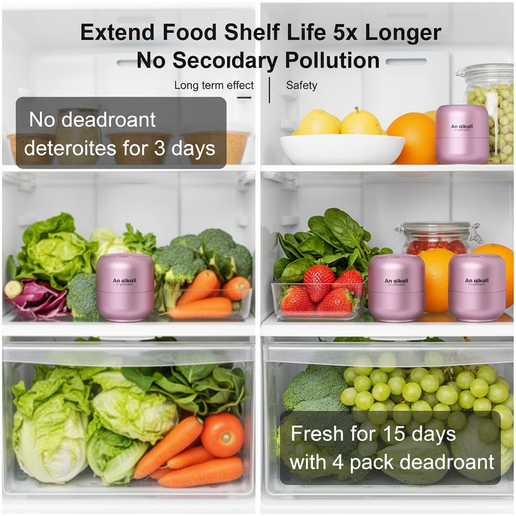 Refridge Deodorizer, Fridge Smell Eliminator, 4Pack