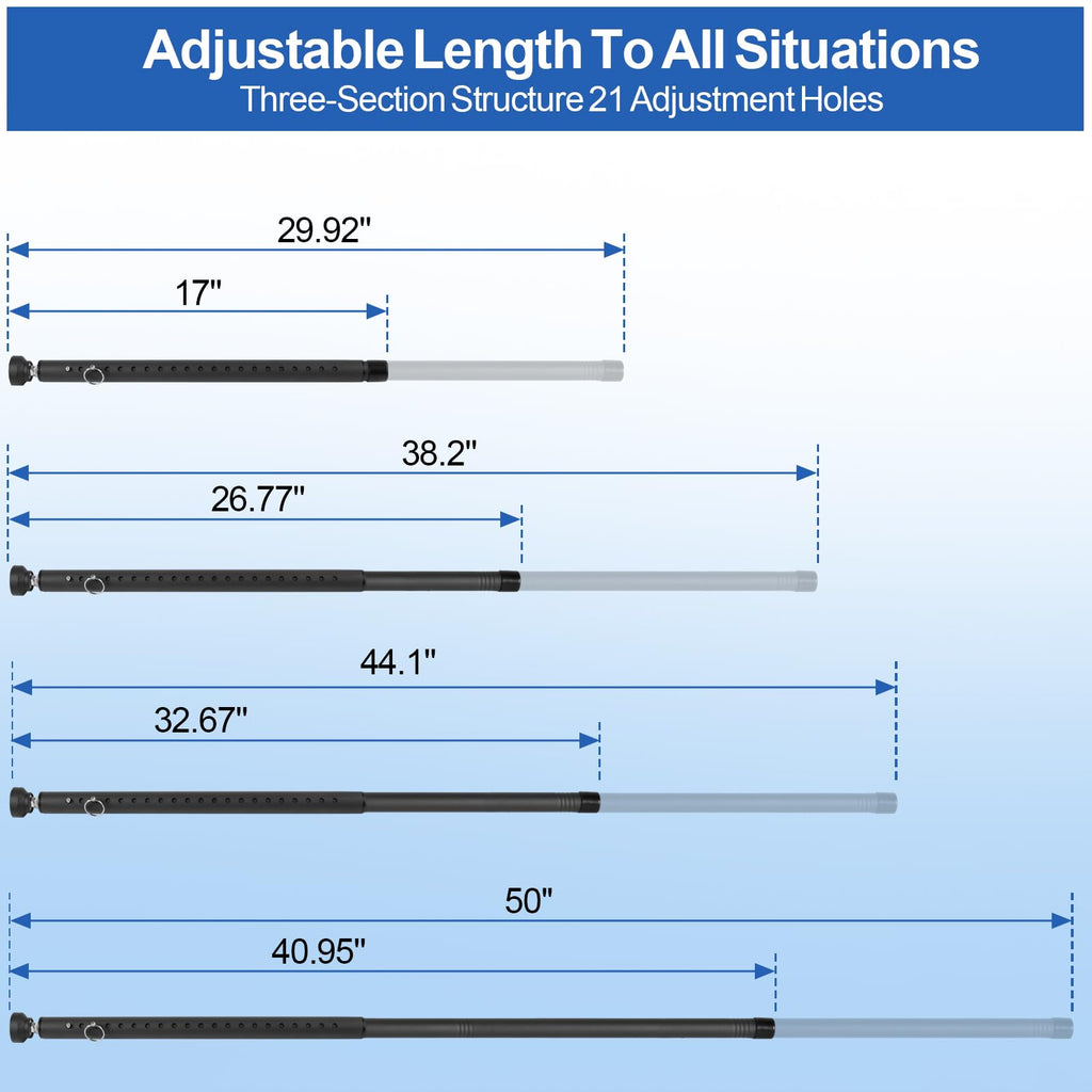 Sliding Door Security Bar, 17-50 inches Window Security Bar with Rubber Tips, Sliding Door Lock Bars for Window Safety Bars Home Apartment Safety, Home Apartment Patio Heavy Duty Interior