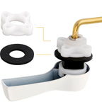 Hibbent Universal Metal Front Mount Toilet Handle Replacement Kit, Brass Toilet Flush Tank Lever with Stainless Steel Flapper Chains for Most Toilets, White Finish