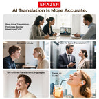 ERAZERL XP18 AI Translation Earbuds Real Time,134 Languages Translator Device No Subscription,Bluetooth 6.0 Translator Earbud 3-in-1 with 7 Translation Modes for Travel Business Meeting Learning Black
