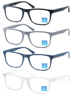OLOMEE Reading Glasses Men Blue Light Blocking Large Oversized Wide Readers +1.50 Matte Square Cheaters W/Big Head/Large Face