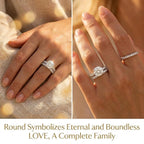 Engagement Rings For Women Wedding Rings Fake Engagement Ring Set Travel 18K White Gold Plated Promise Rings For Her 3 Carat 3CT Round Cubic Zirconia CZ Bridal Ring Sets Cheap Band 2pcs, Size 7.5