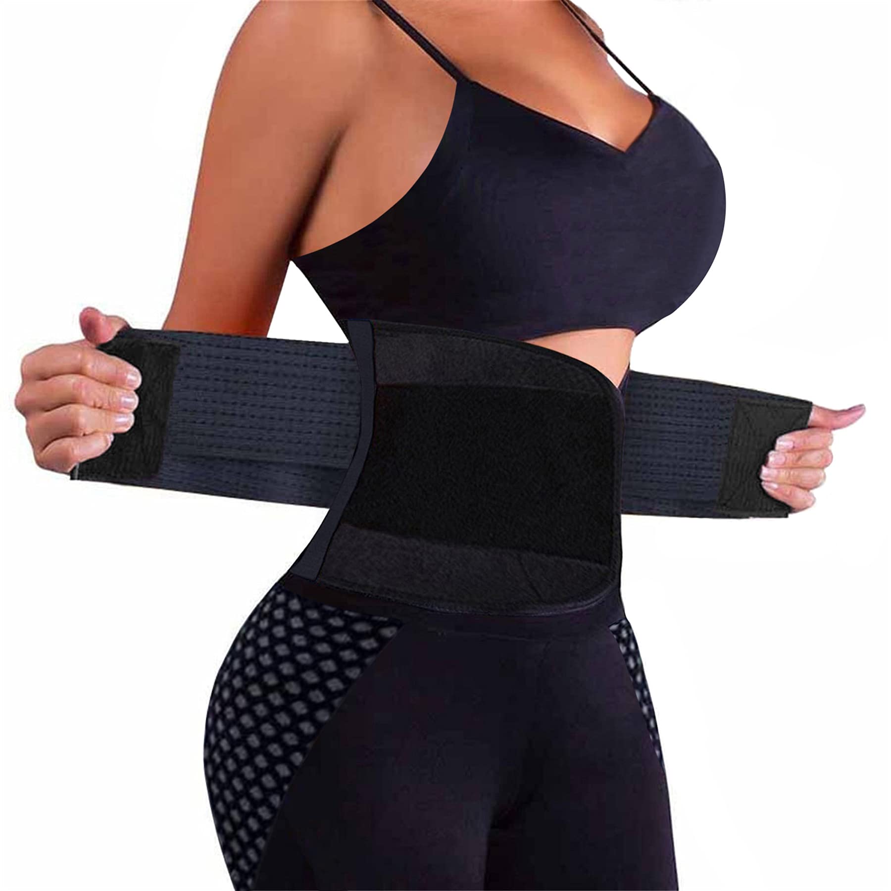 VENUZOR Waist Trainer Belt for Women - Waist Cincher Trimmer - Slimming Body Shaper Belt - Sport Girdle Belt (UP Graded)(Black,XX-Large)