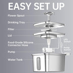 Veken Innovation Award Winner Stainless Steel Cat Water Fountain, 108oz, C1