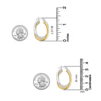 LeCalla 925 Sterling Silver Hoop Earrings 14K Gold-Plated Jewelry Two-Tone Intertwining Large Oval Shape Chunky Hoops Earring for Women - 35mm