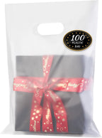 100 Pack Clear Plastic Bags, 9"x12" Merchandise Bags With Die Cut Handles