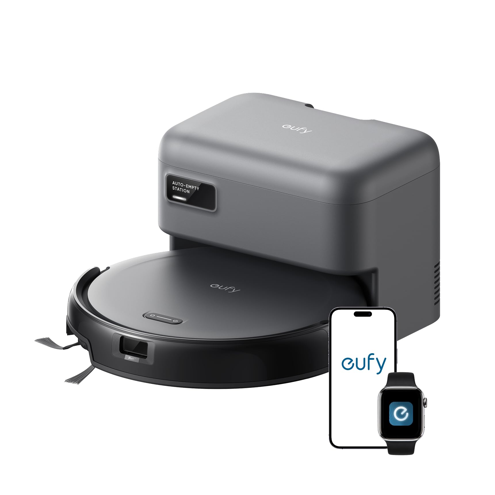 eufy C10 Robot Vacuum Self Emptying, 8 Weeks Hands Free, Advanced Smart Mapping with LiDAR Navigation, 2.85-Inch Slim Design, Powerful Suction, Edge Expansion Brush for Pet Hair, Carpet Detection