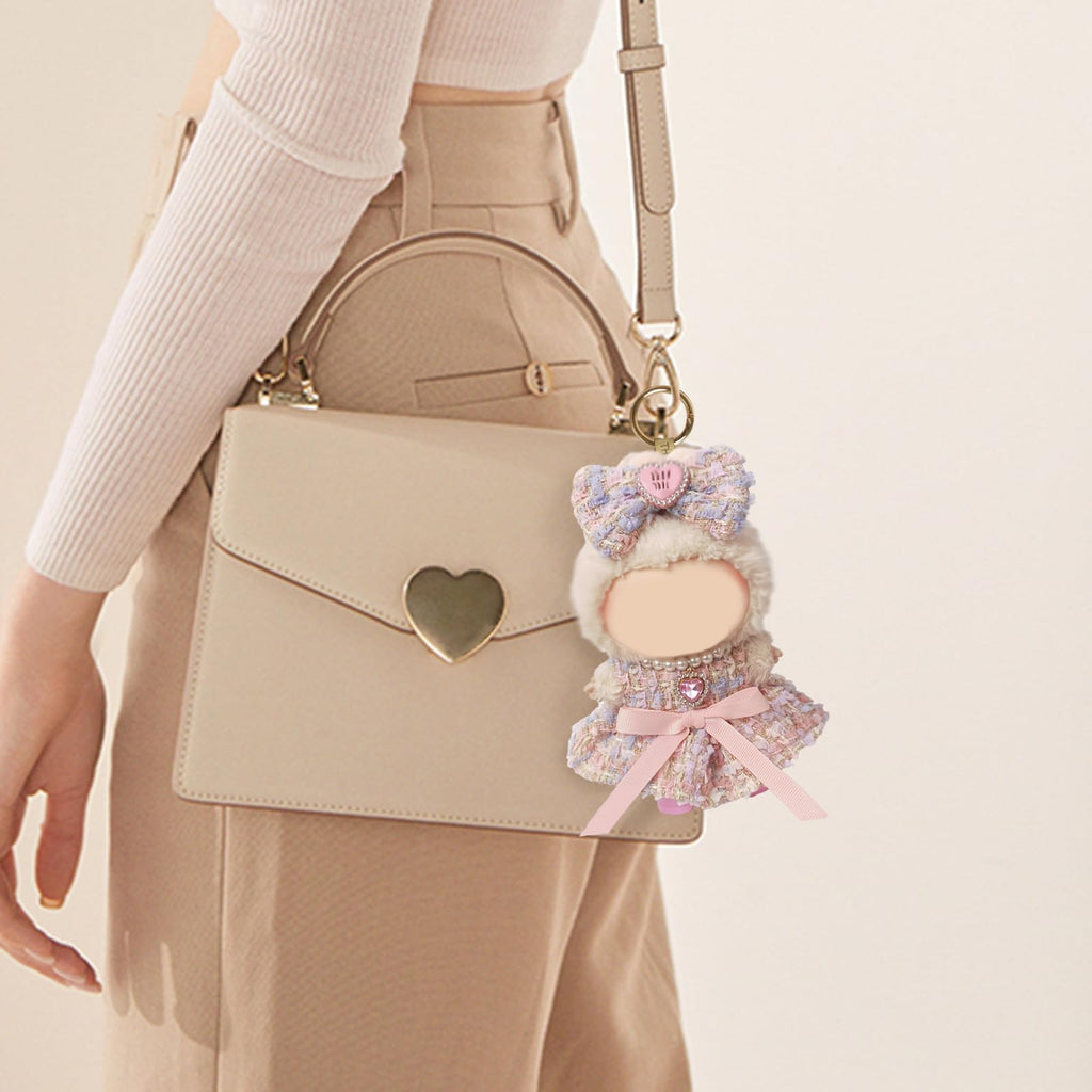 Clothes Compatible with LABUBU Doll - 4PCS Sweet Pastel Set, 17cm Doll Clothes Designer Outfit for Fairy Tales Theme, Cute Stylish Accessories for Labubu, No Doll (Cotton Candy Princess)