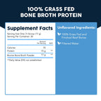 Paleovalley 100% Grass Fed Beef Bone Broth Protein Powder - Rich in Collagen Peptides for Hair, Skin, Gut Health, Bone and Joint Support - 15g Protein Per Serving - No Gluten or GMOs