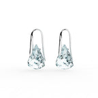 Swarovski Lunar drop earrings, Blue, Rhodium finish