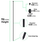JPOIP 72 Inch Garden Stake Netting Support, Black Heavy Duty Powder Coated Steel Frame for Garden Fencing, Plant & Crop Protection from Wildlife (6 Sets)