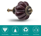 Seimneire 25pcs Dark Purple Vintage Ceramic Cabinet Knobs and Drawer Pulls with Mounting Screws