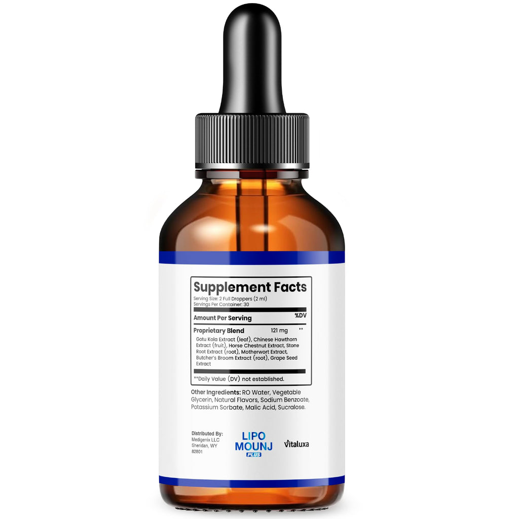 LipoMounj Gotas, LipoMount Mounj Drops Liquid Supplement Support Official Advanced Formula, Lipos Mount Mounjaro Premium Blend Maximum Strength All-Natural Ingredients, LipoMoun Mouj Liquido (2oz)