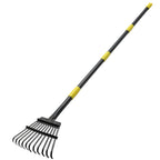 Rake for Leaves, Heavy Duty Small Leaf Rakes for Lawns & Yard with 60” Length 8.5” Width 11 Metal Tines, Lightweight Gardening Rake for Women Men Kids for Shrub,Grass,Mulch