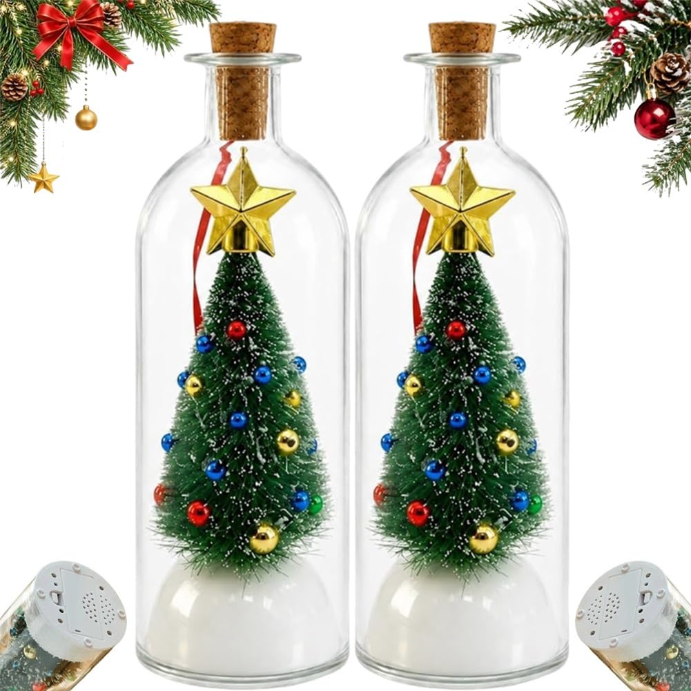 Forever Voice Recordable Ornament Glass Christmas Tree Message in a Bottle