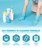 WEAWE Microfiber Cleaning Cloth-24Pcs (13x13 inch) Ultra Soft Highly Absorbent Rags for Housekeeping-Machine Wash (Blue)