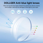 Dollger Square Blue Light Blocking Glasses for Women Trendy Oversized Computer Gaming Eyeglasses Cat Eye Metal Frame bluelight glasses Gold