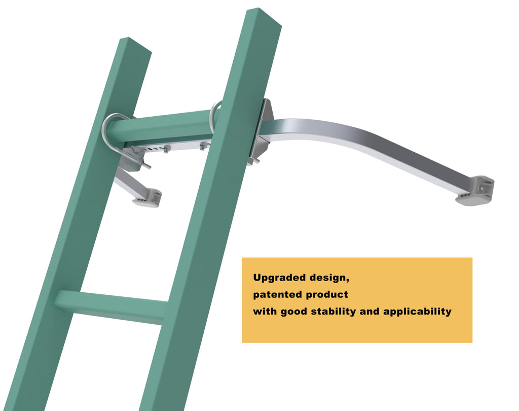 Ladder Stabilizer,Heavy Duty Aluminum Extended Ladder Accessory for Roof Gutter Guard Cleaning Tools,Ladder Stand-Off Wing Span/Wall Ladder Hooks with Non-Slip Rubber Bottom pad.(Patent)