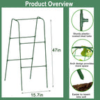Cucumber Trellis for Plant Climbing- Cucumebr Arch Trelli for Flower Vine Vegetable Tomato Cage Raised Bed- Foldable Garden Tunnel Trellis (47x15.7in)