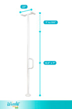 Stander Wonder Pole Lite, Adjustable Floor to Ceiling Safety Grab Bar with Security Support Handle for Fall Prevention, Tension Mounted Transfer-Pole for Adults, Seniors, and Elderly, White